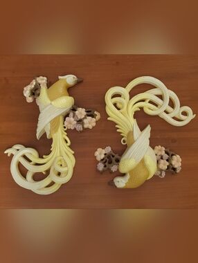 Vintage Burwood 3-D Wall Plaque Pheasant set from 1982 Made in USA